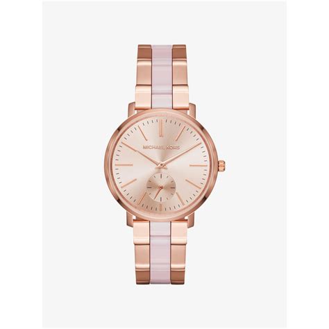 michael kors jaryn rose gold tone and acetate watch|Michael Kors Women's Jaryn Three.